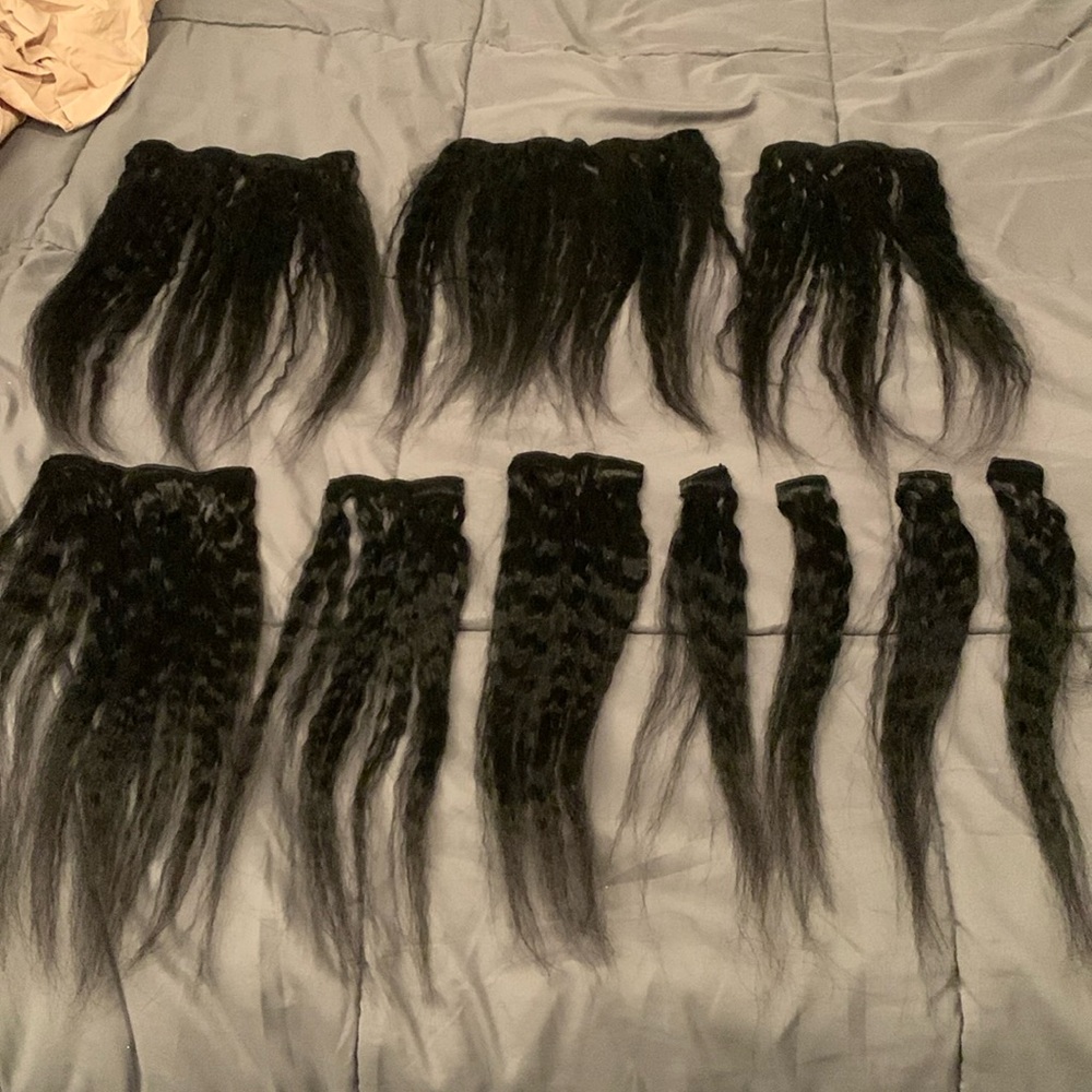 100%human hair extensions 14”